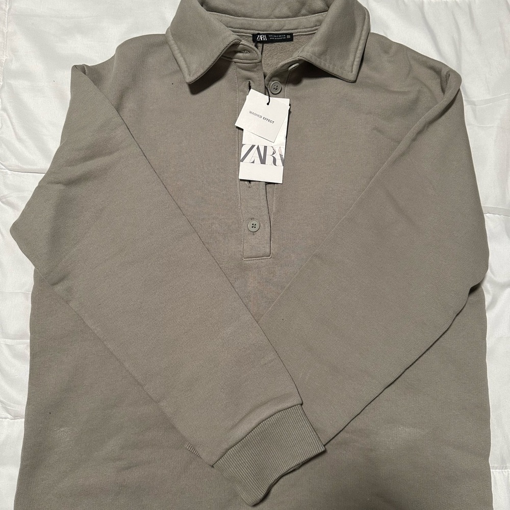 Zara Women’s  Gray Polo Sweater